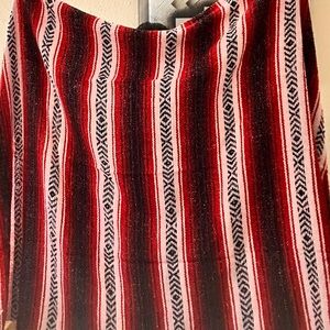 Mexican Sarape Blanket Striped Pink, red and black colors, Full size